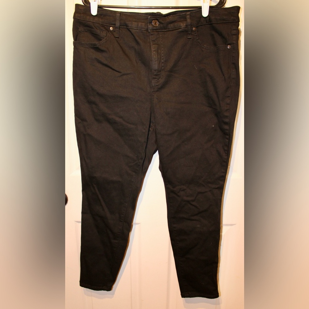 Terra & Sky Women's Jeans Petite Skinny High Rise Black 16W